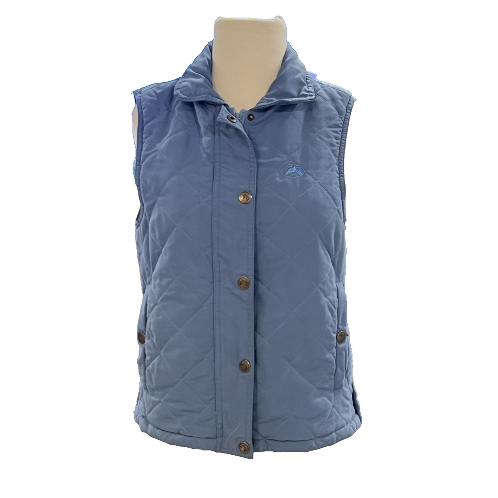 Riding Sport Equestrian Wear Quilted Blue Vest Size S 100% Polyester